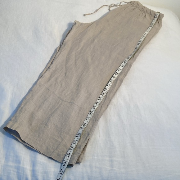 Eileen Fisher Irish linen cropped wide leg pants M - Picture 9 of 16